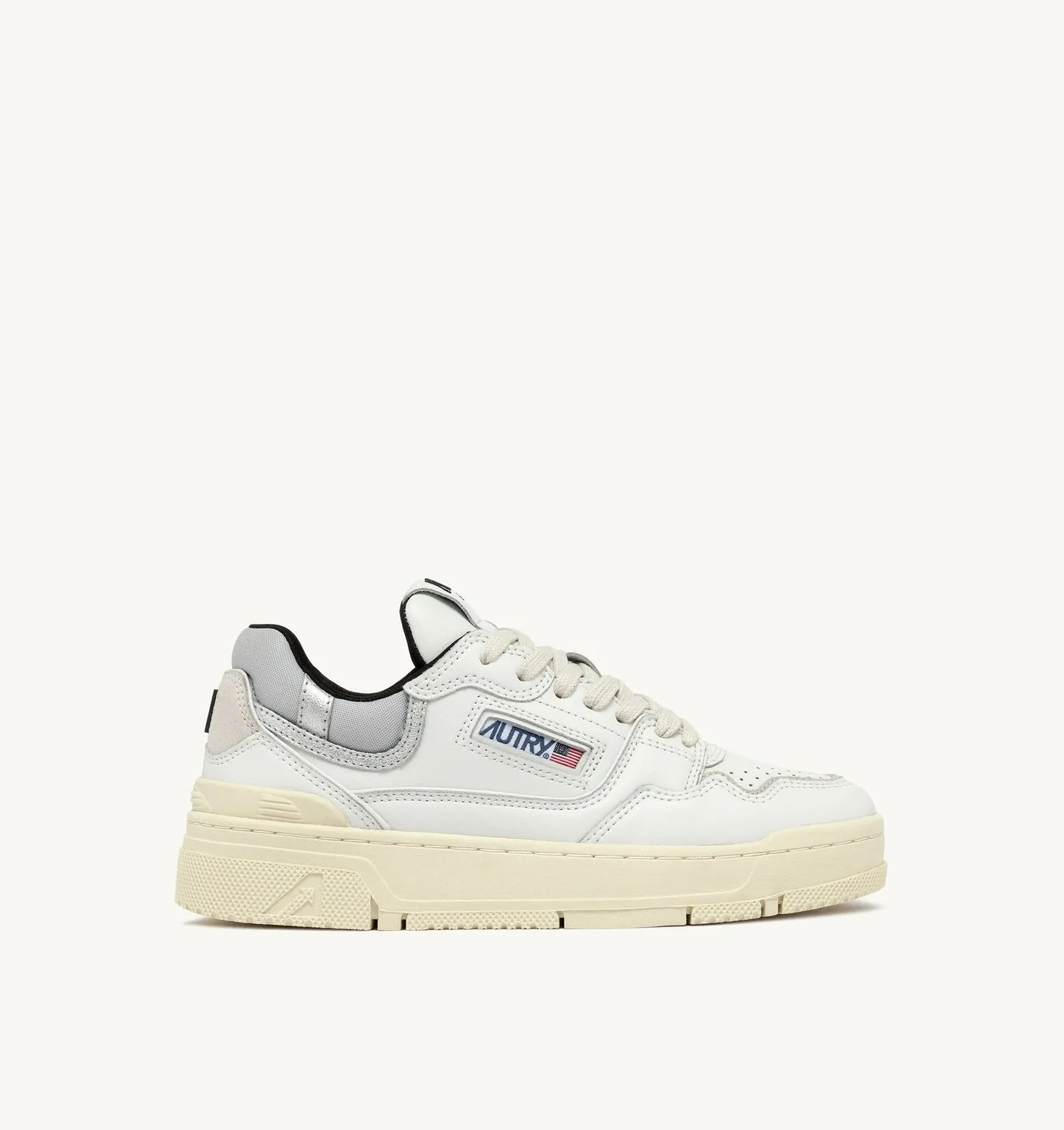 CLC LOW IN PELLE BIANCA E SUEDE SILVER