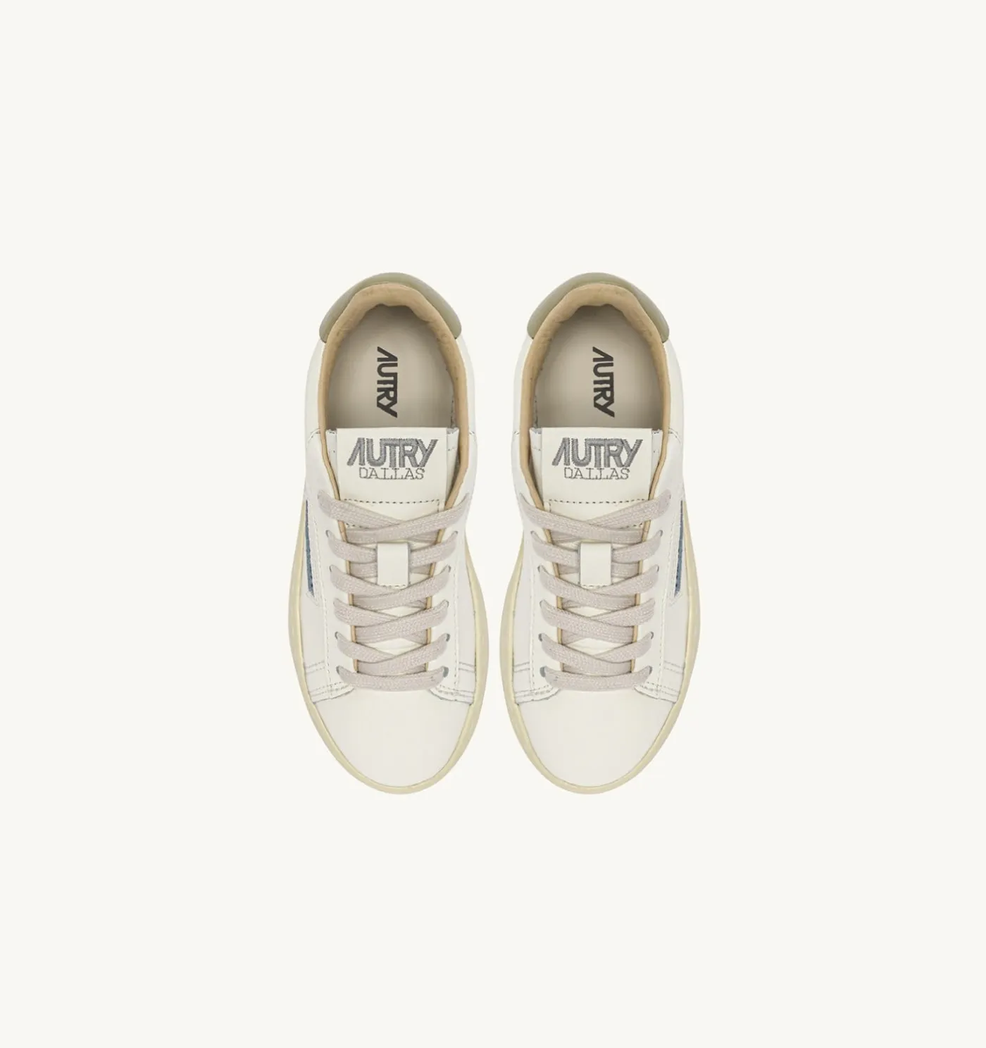 SNEAKERS DALLAS KIDS LOW IN PELLE MARSHMALLOW E GRAY GREEN