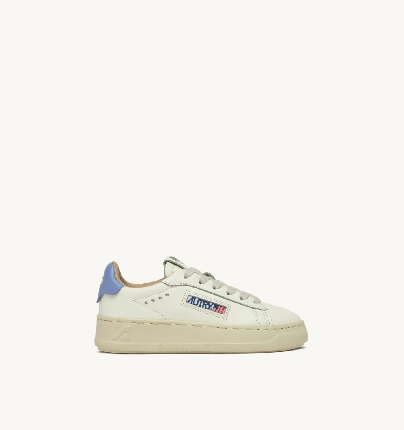 SNEAKERS DALLAS KIDS LOW IN PELLE MARSHMALLOW E DELLA ROBBIA BLUE