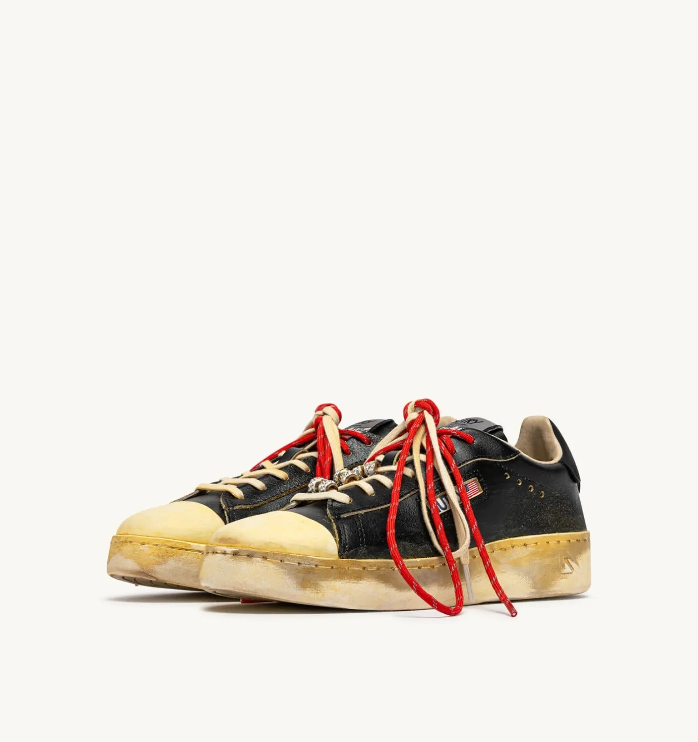 SNEAKERS DALLAS LOW SUPER VINTAGE IN PELLE NERA
