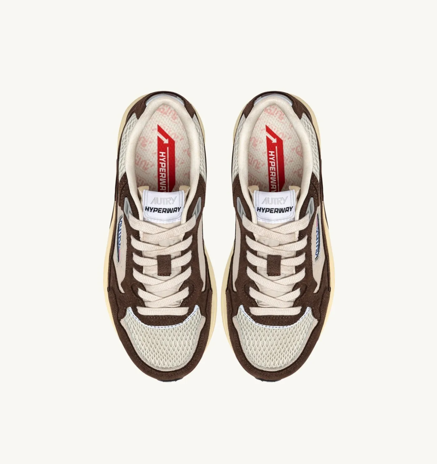 SNEAKERS HYPERWAY IN MESH E SUEDE SAND E COTTO