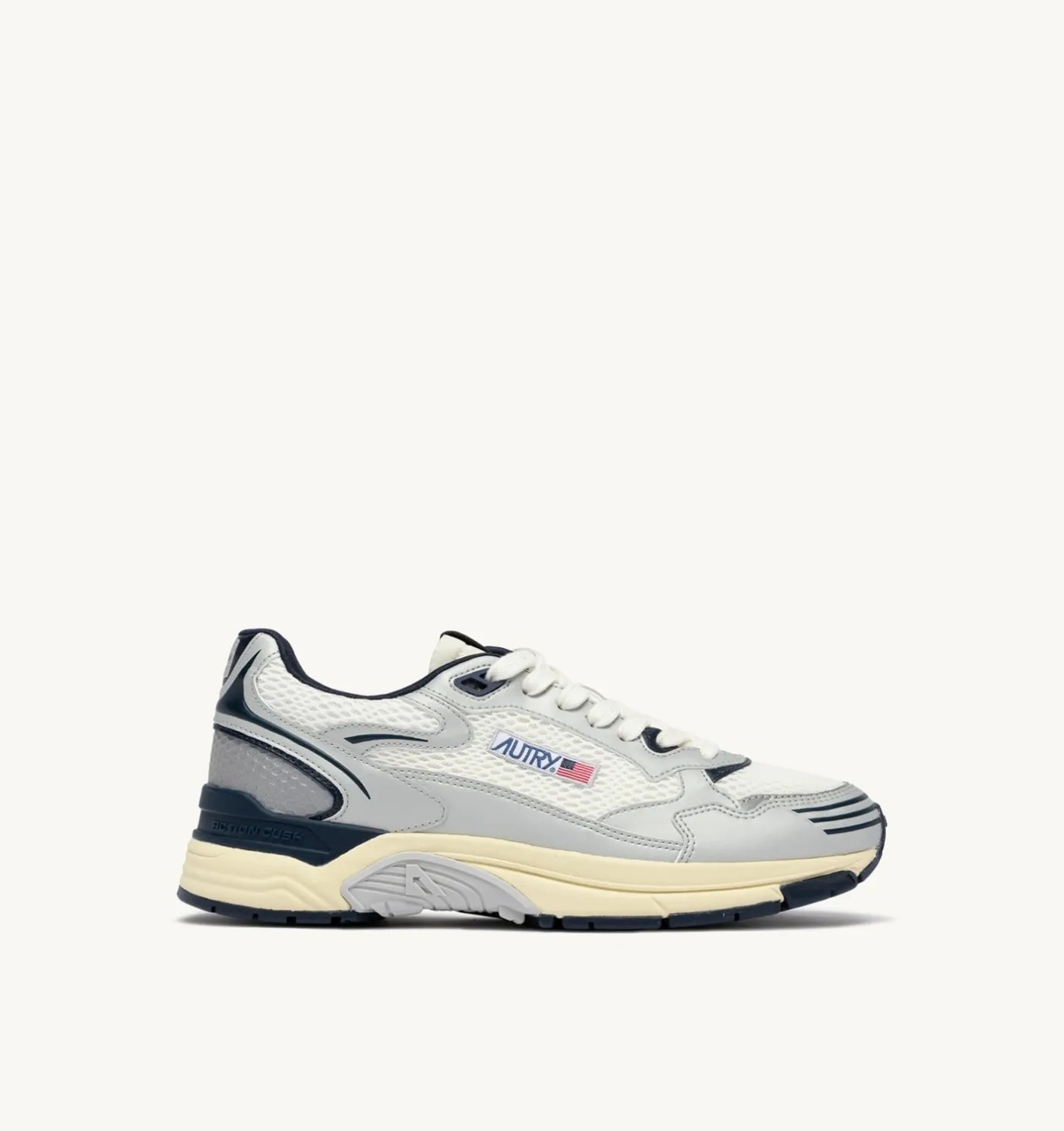 SNEAKERS HYPERWAY IN PELLE SINTETICA E MESH BIANCO ARGENTO E SPACE