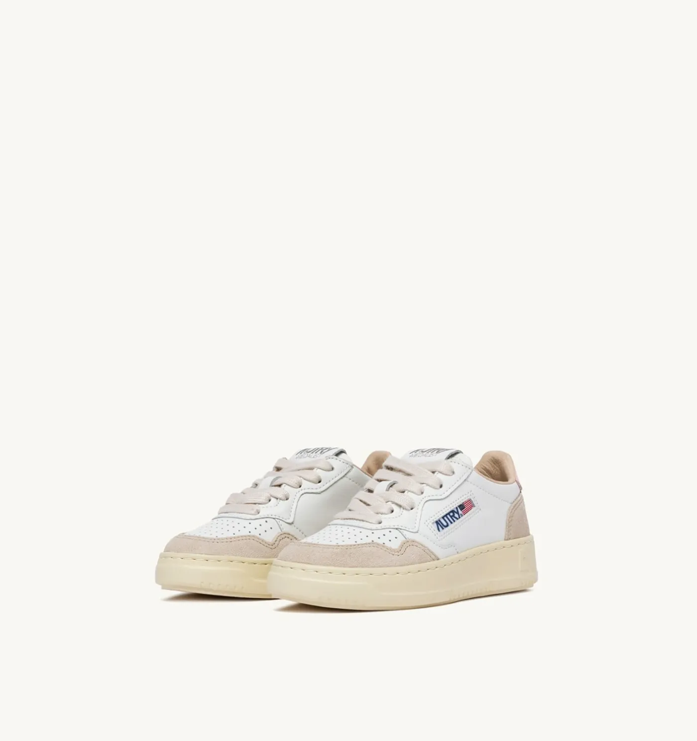 SNEAKERS MEDALIST KIDS LOW IN SUEDE BIANCO E CREOLE PINK