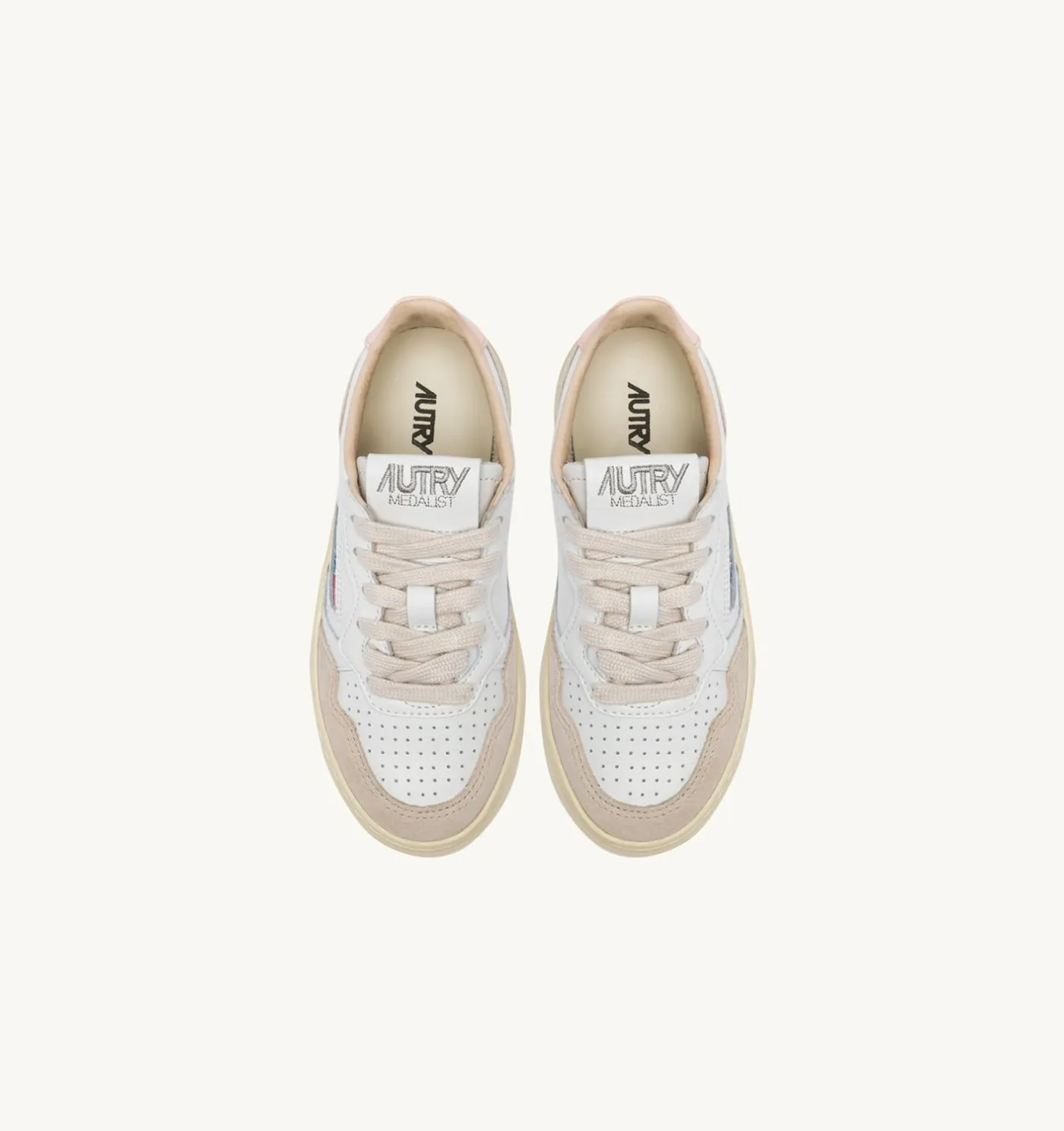 SNEAKERS MEDALIST KIDS LOW IN SUEDE BIANCO E CREOLE PINK