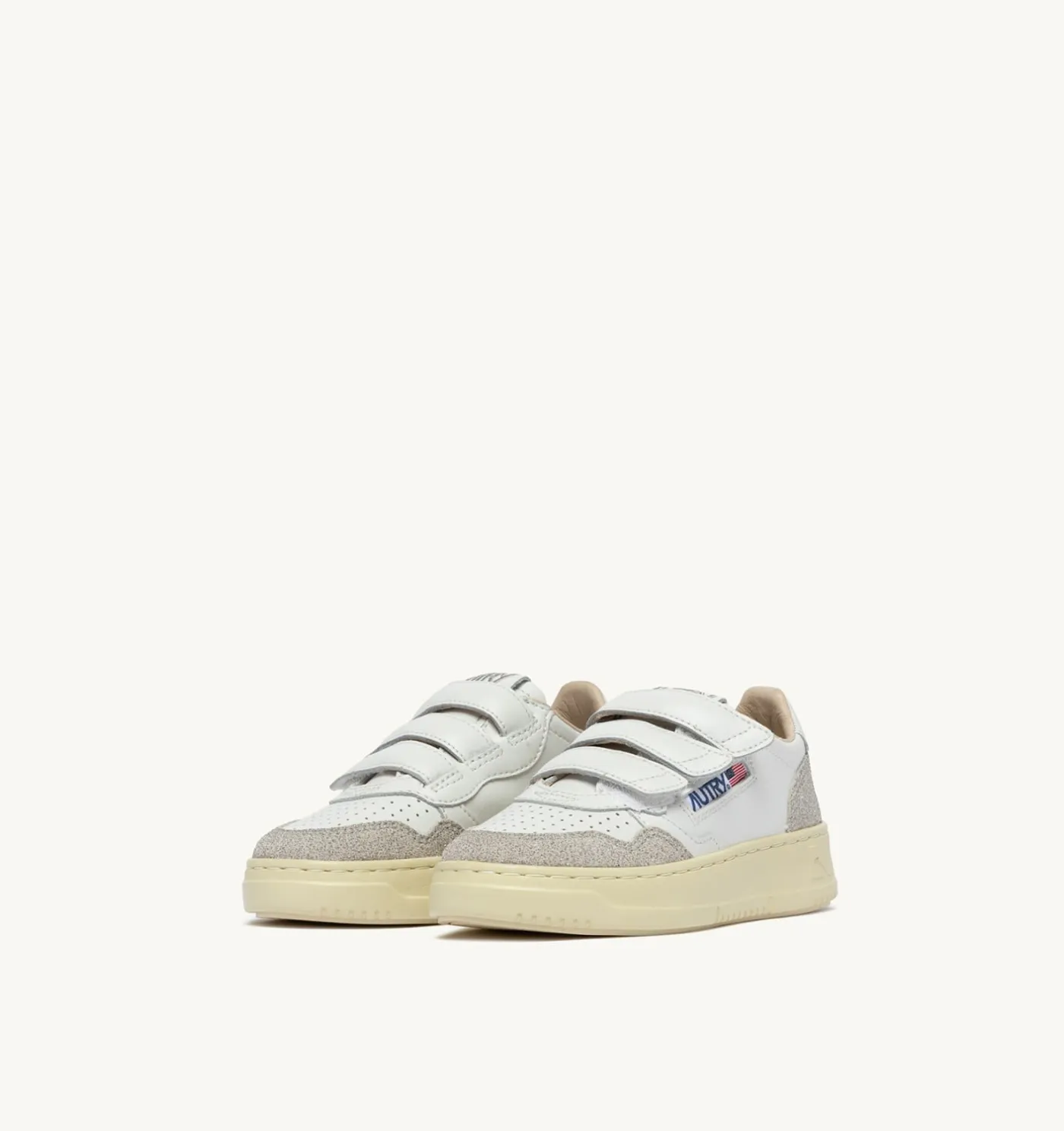 SNEAKERS MEDALIST KIDSTRIPES IN PELLE BIANCA E PELLE GLITTER GRIGIO