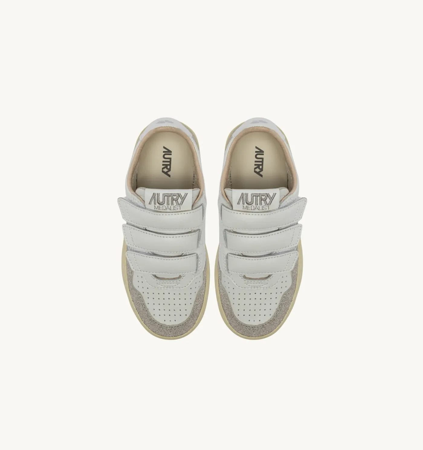 SNEAKERS MEDALIST KIDSTRIPES IN PELLE BIANCA E PELLE GLITTER GRIGIO