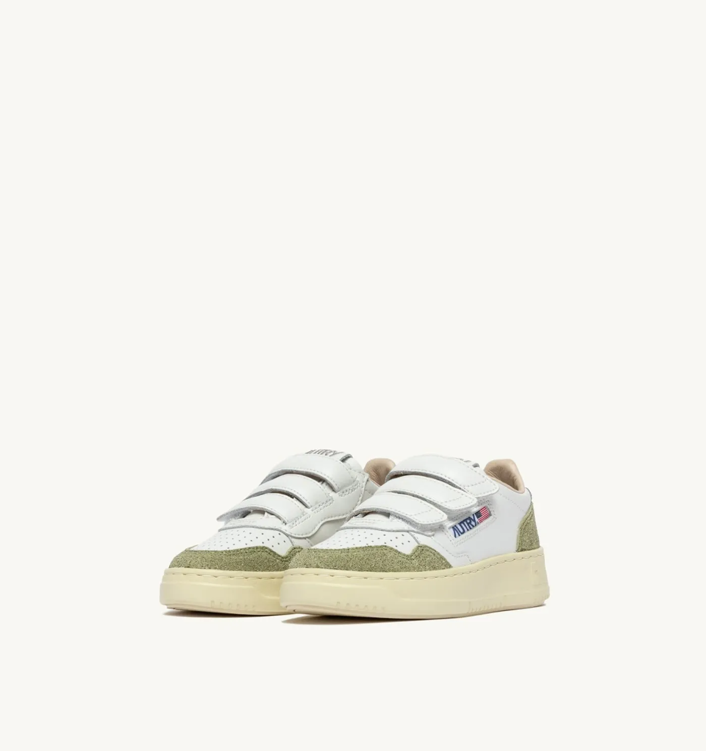 SNEAKERS MEDALIST KIDSTRIPES IN PELLE BIANCA E PELLE GLITTER SALVIA