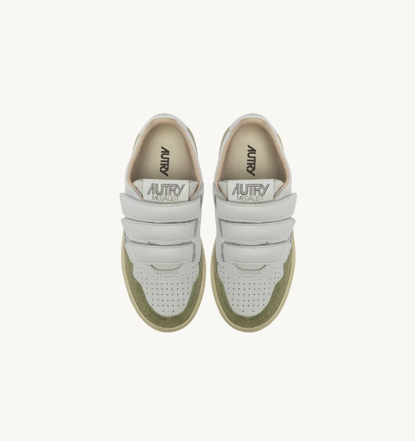SNEAKERS MEDALIST KIDSTRIPES IN PELLE BIANCA E PELLE GLITTER SALVIA