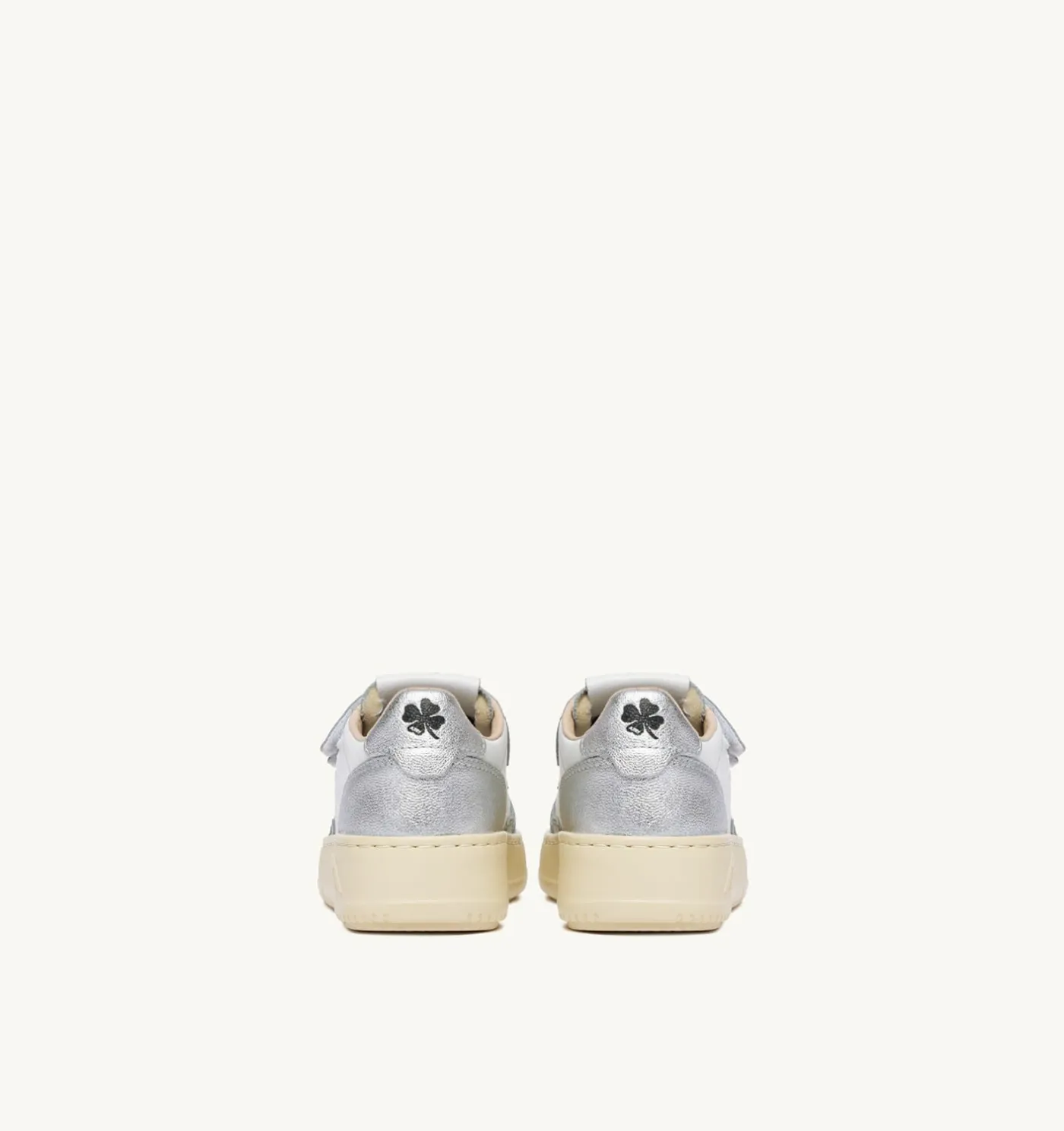 SNEAKERS MEDALIST KIDSTRIPES LOW BICOLOR IN PELLE BIANCA E ARGENTO