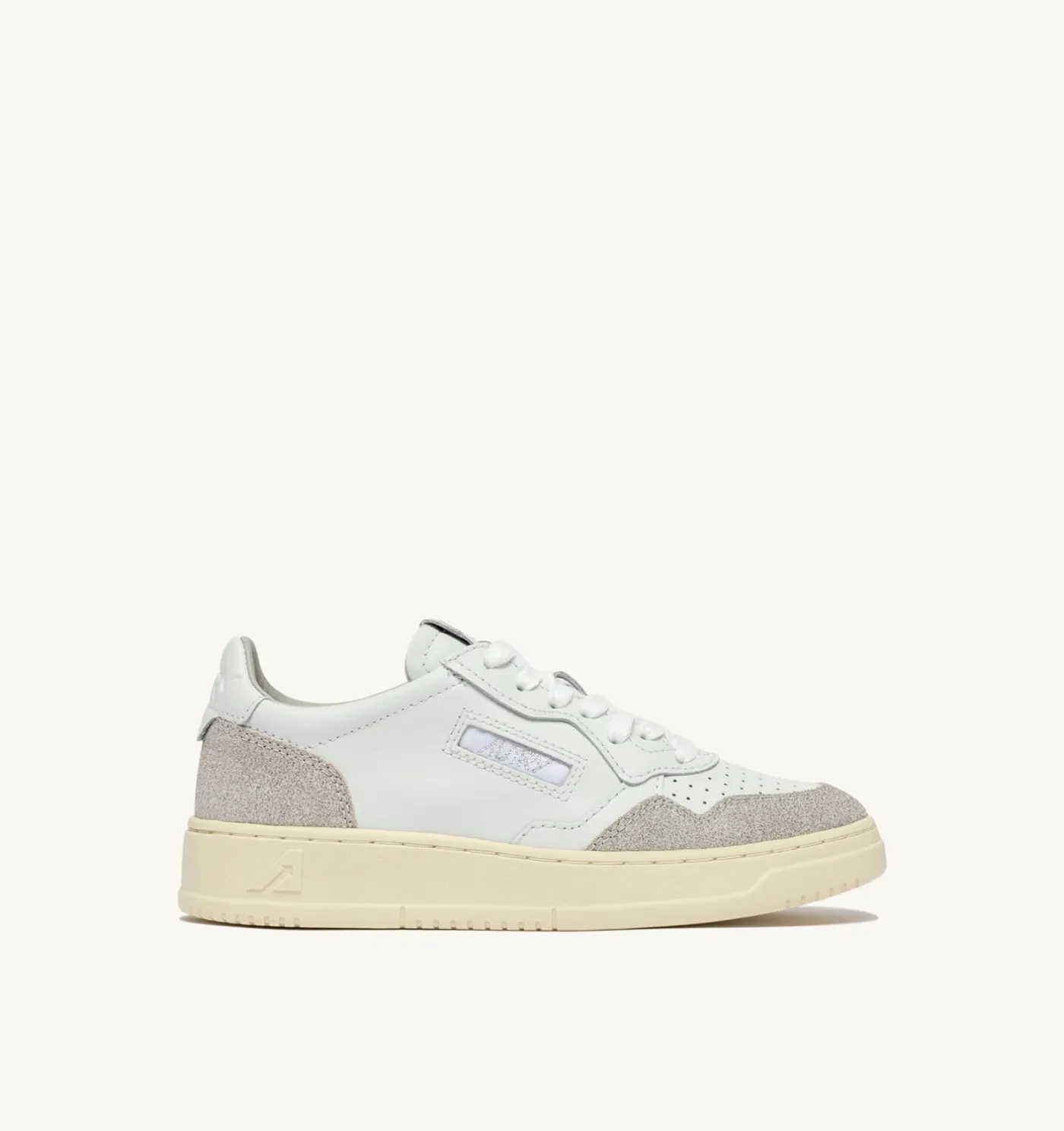 SNEAKERS MEDALIST LOW IN PELLE BIANCA E STARS GRIGIO