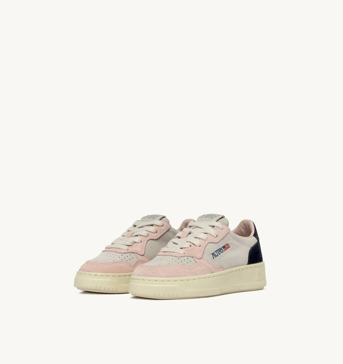 SNEAKERS MEDALIST KIDS LOW IN SUEDE ATLANTIC BIANCO E ROSEMARY