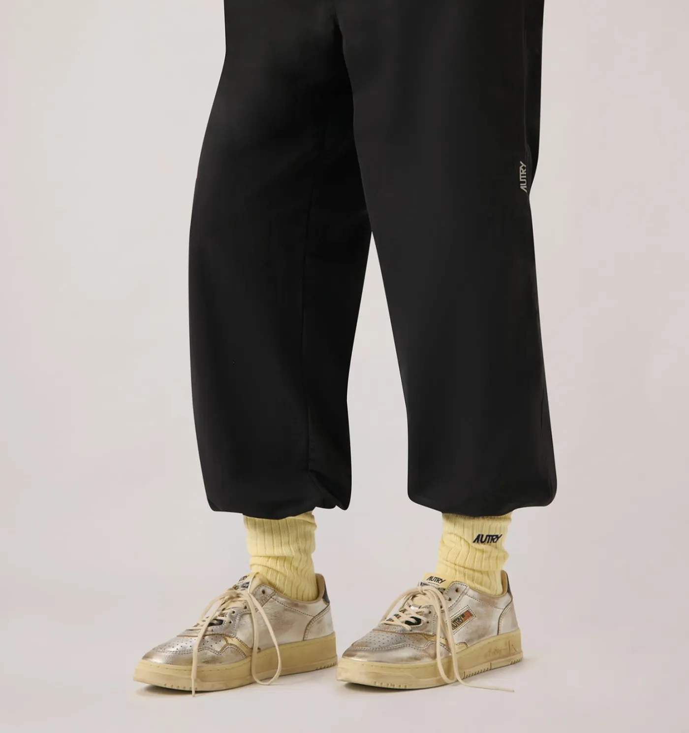 SNEAKERS MEDALIST LOW SUPER VINTAGE IN PELLE ARGENTO PLATINO E NERO