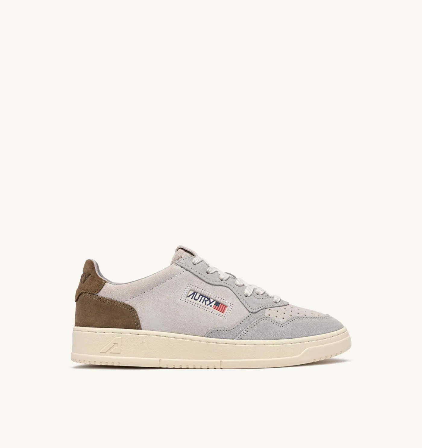 SNEAKERS MEDALIST LOW TRICOLOR IN SUEDE BIANCO CIGAR E VAPOR
