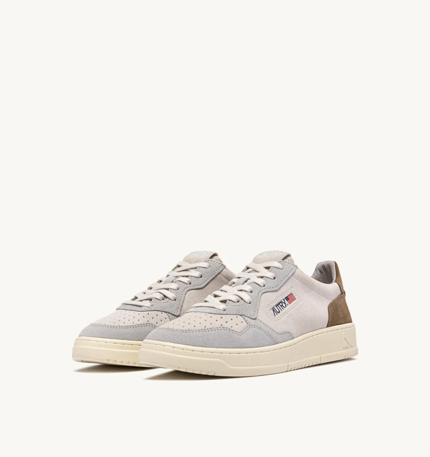 SNEAKERS MEDALIST LOW TRICOLOR IN SUEDE BIANCO CIGAR E VAPOR