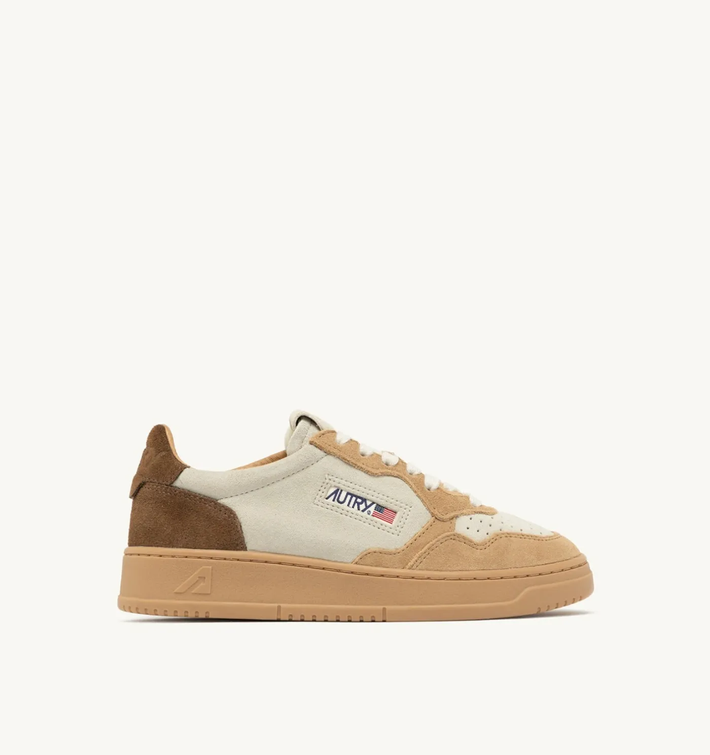 SNEAKERS MEDALIST LOW TRICOLOR IN SUEDE TUNDRA EGG E PEANUT