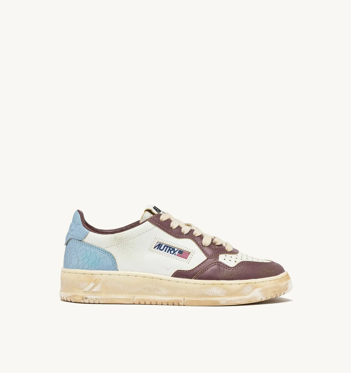 MEDALIST LOW SUPER VINTAGE COLORE BIANCO CELESTIAL BLUE E TAUPE