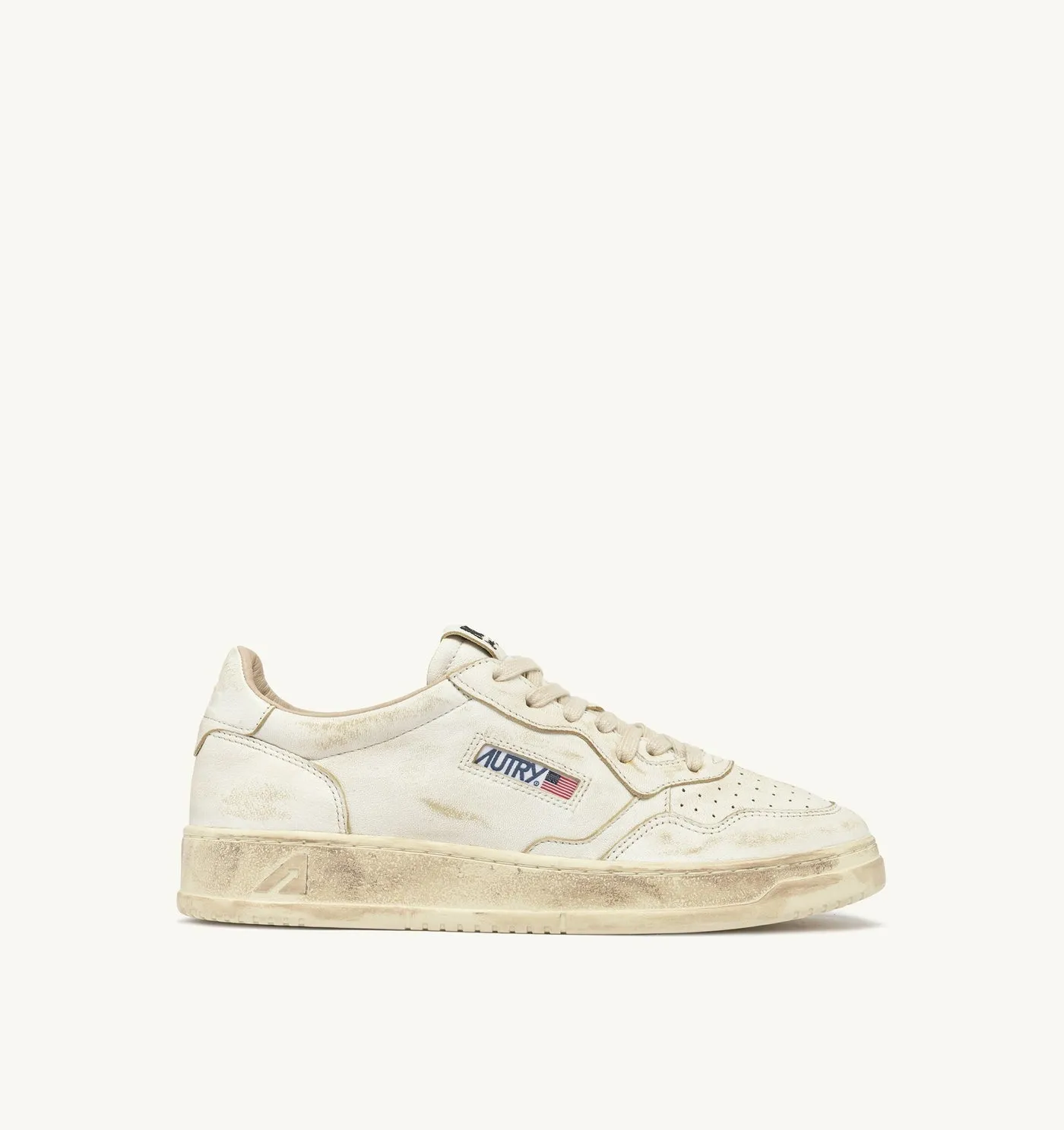 MEDALIST LOW SUPER VINTAGE IN PELLE COLORE BIANCO MUD