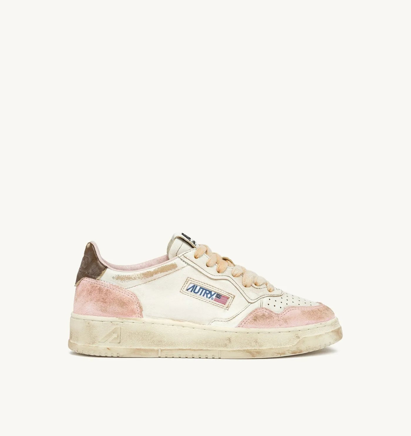 MEDALIST LOW SUPER VINTAGE IN PELLE E SUEDE COLORE NUDE E SEPIA