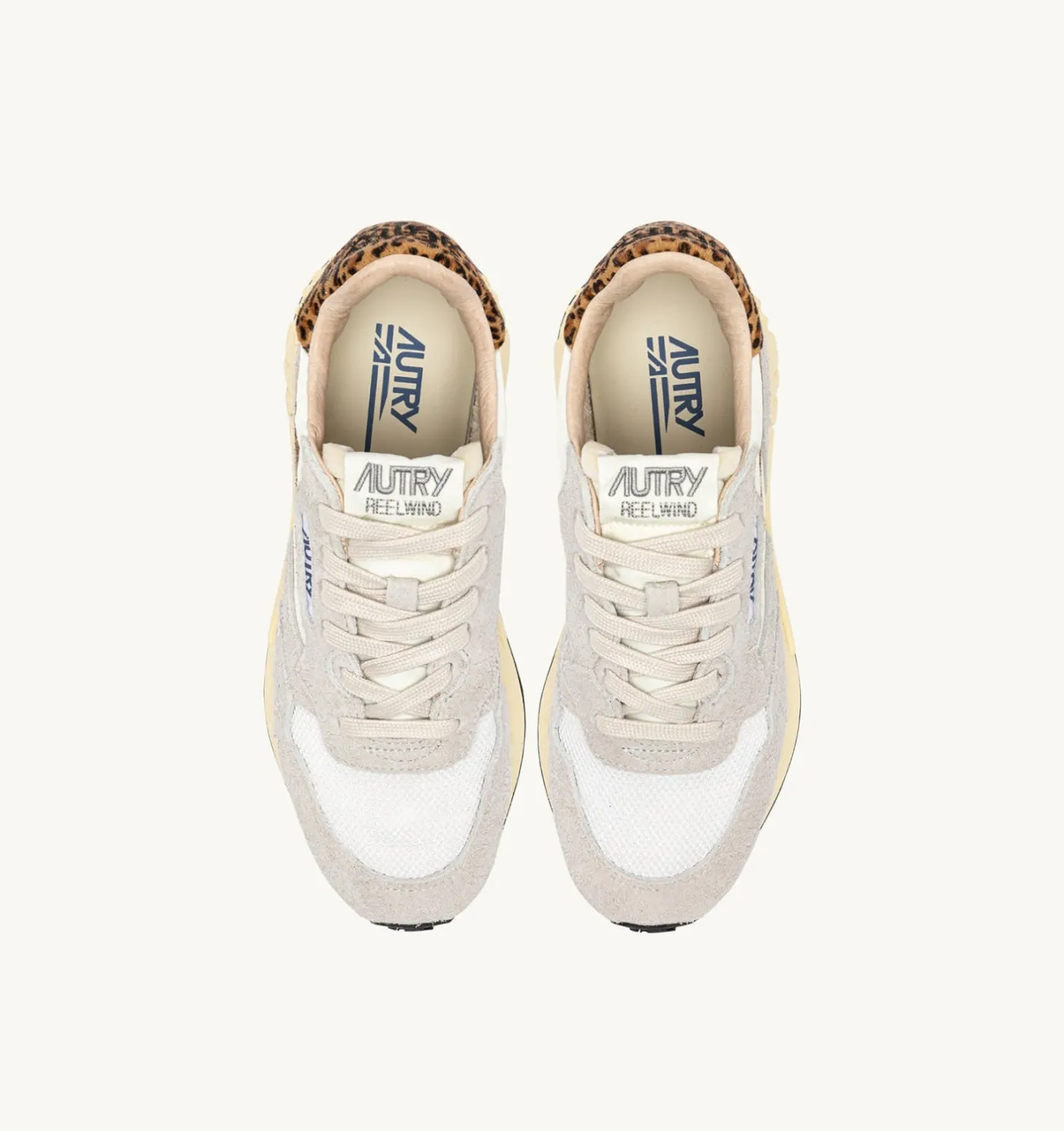 SNEAKERS REELWIND LOW IN NYLON E SUEDE BIANCO E LEOPARD