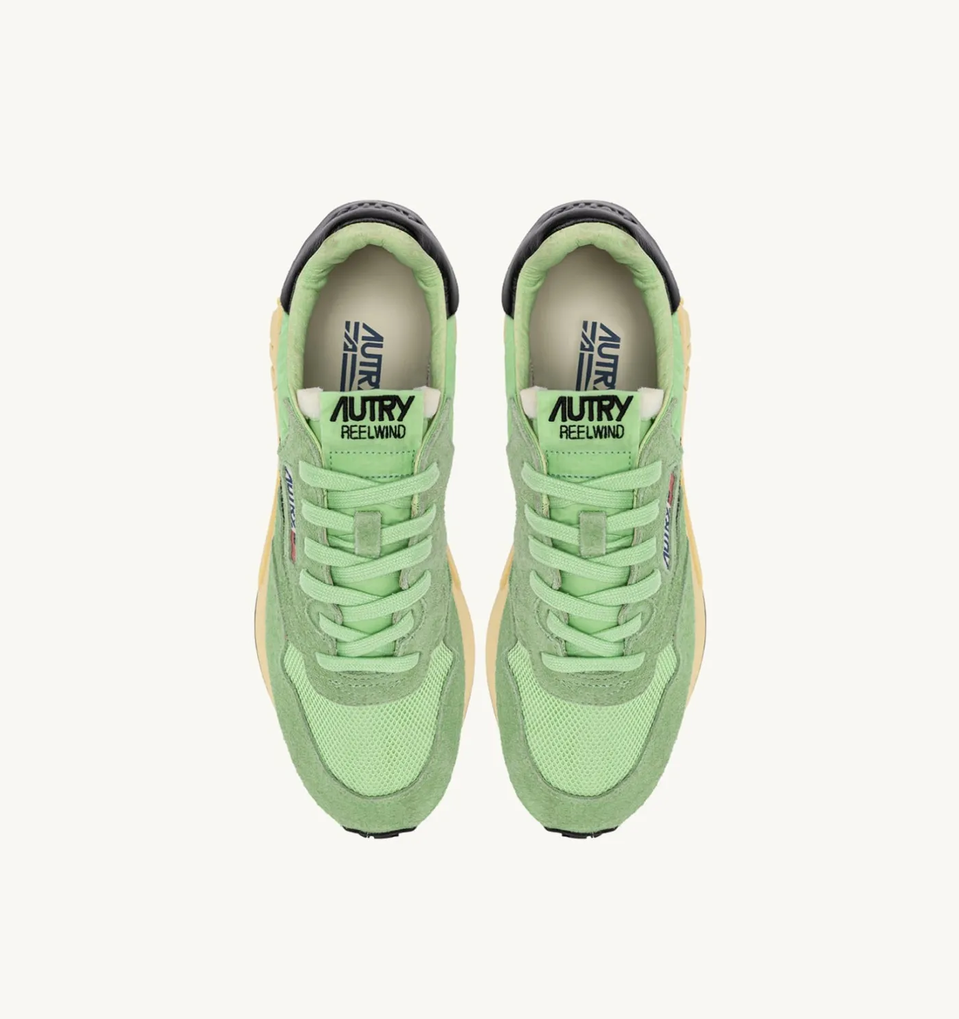 SNEAKERS REELWIND LOW IN NYLON E SUEDE PISTACCHIO E NERO
