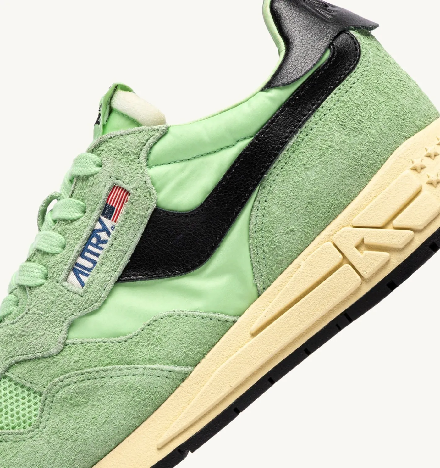 SNEAKERS REELWIND LOW IN NYLON E SUEDE PISTACCHIO E NERO