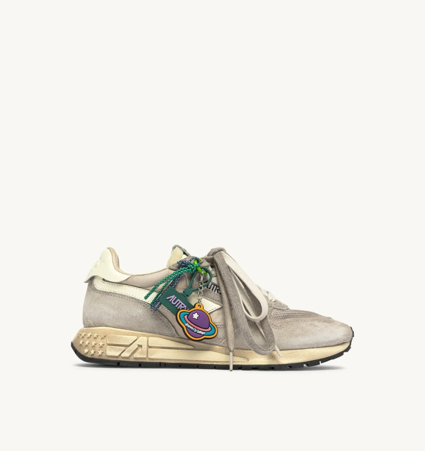 SNEAKERS REELWIND SUPER VINTAGE IN SUEDE E NYLON WOODSMOKE E BIANCO